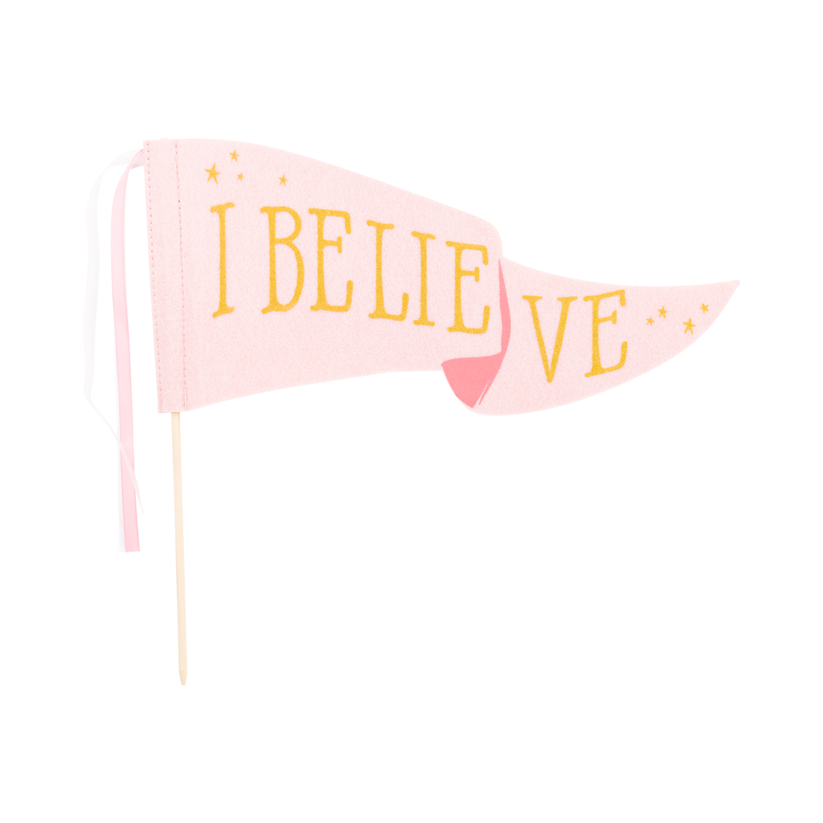 Pink I Believe Felt Pennant Banner