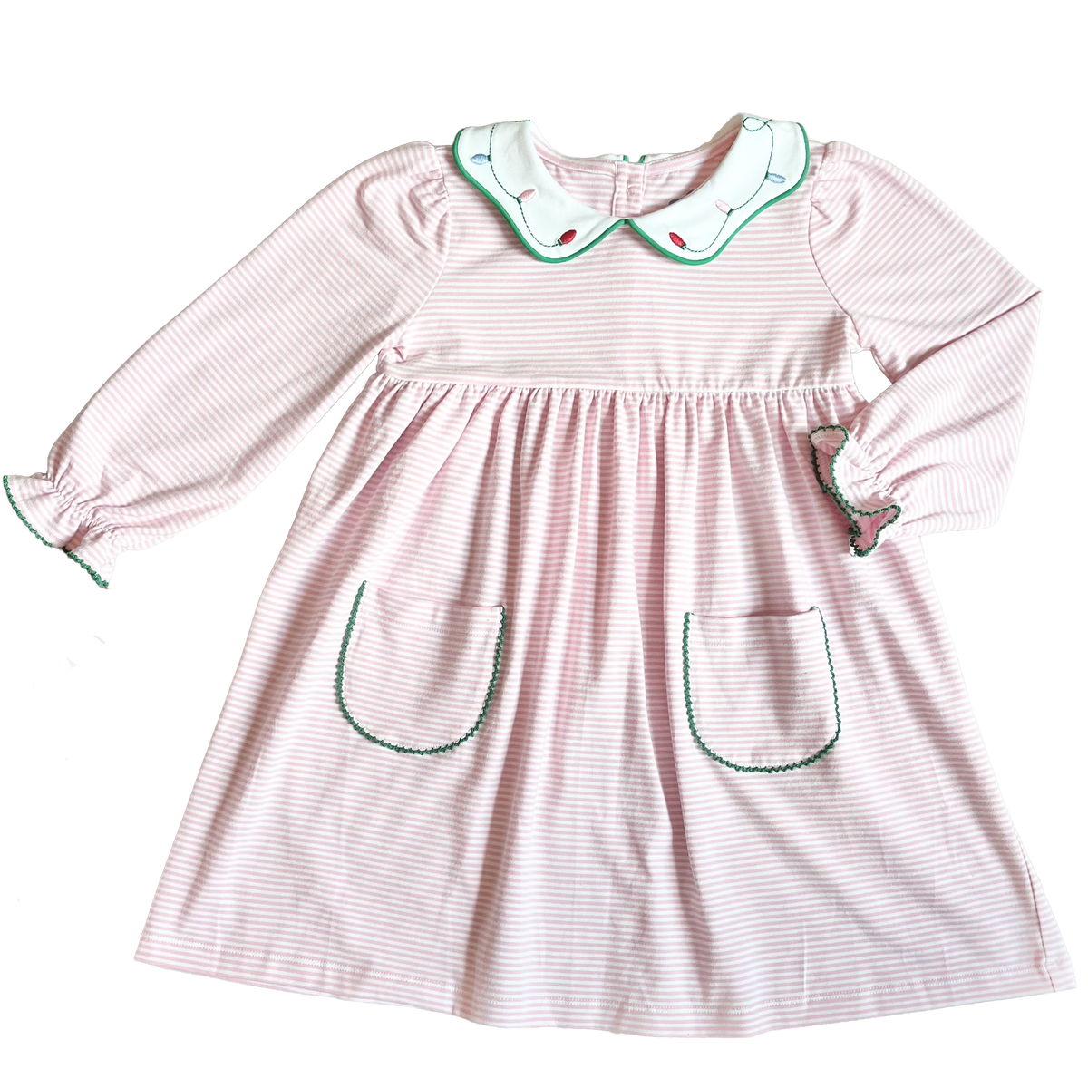 Shine Bright Embroidere Collar Holiday Dress