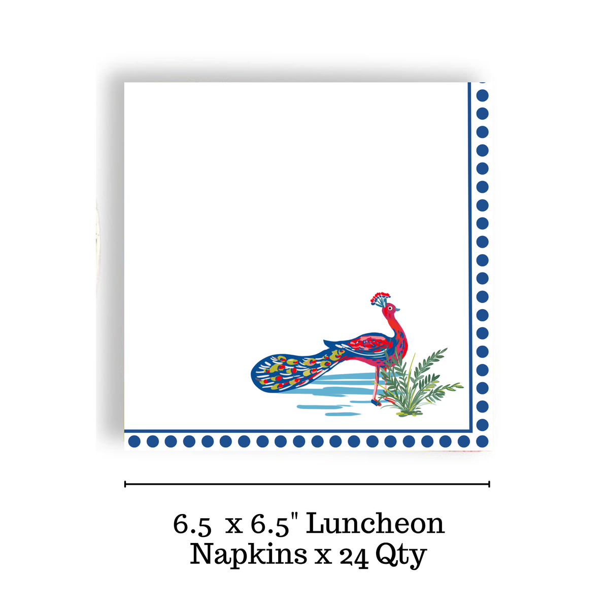 White Peacock Luncheon Napkin (24ct)