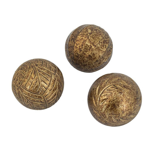 Artisan Leafwood Wooden Orbs