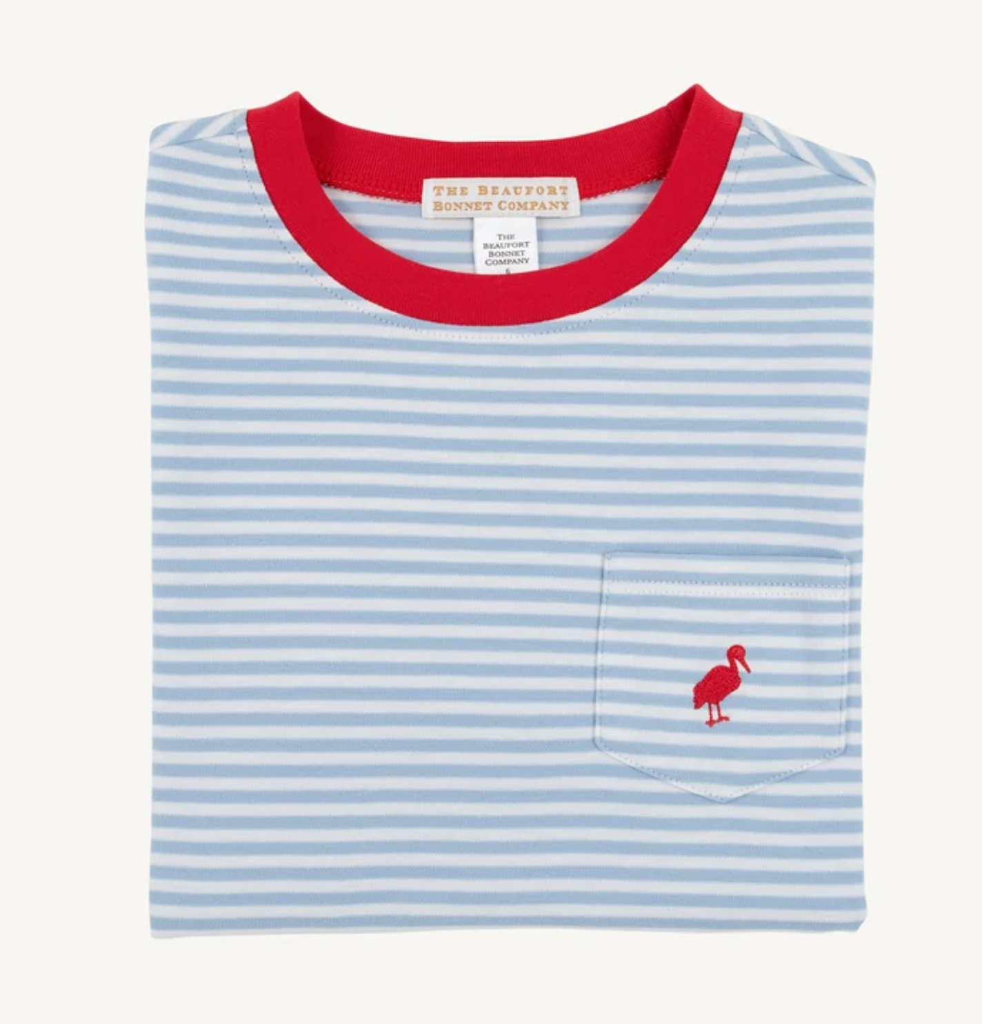 Carter Crewneck Barrington Blue Stripe/Richmond Red Long Sleeve
