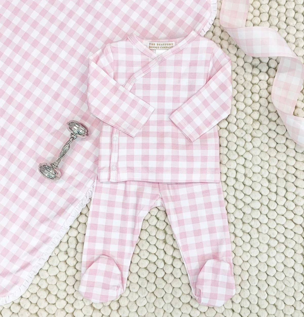 Cameron Cross-Front Set Palm Beach Pink Gingham