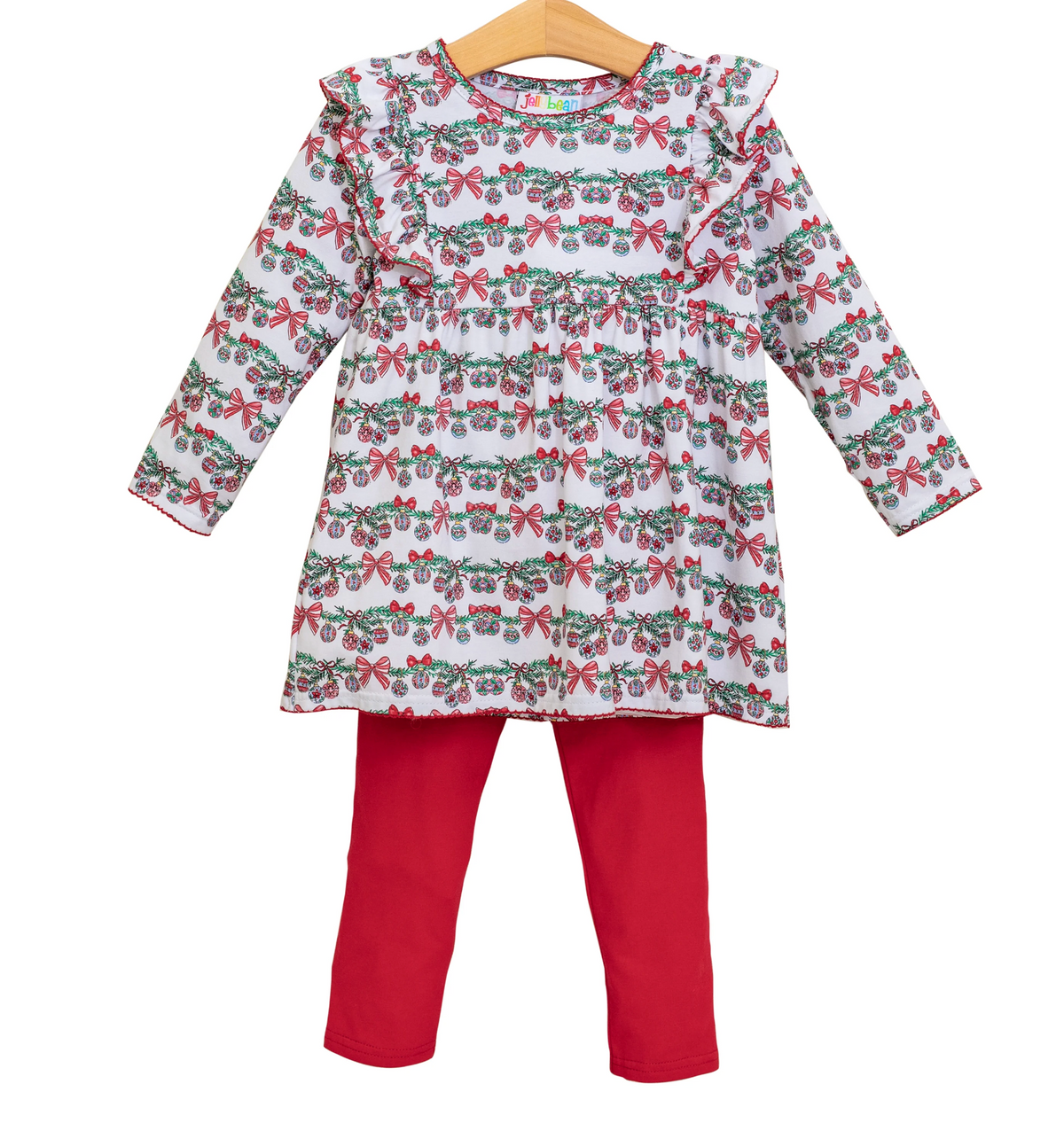 Bows & Baubles Christmas Flutter Pants Set