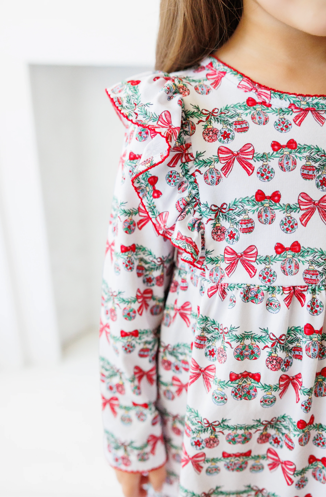 Bows & Baubles Christmas Flutter Pants Set