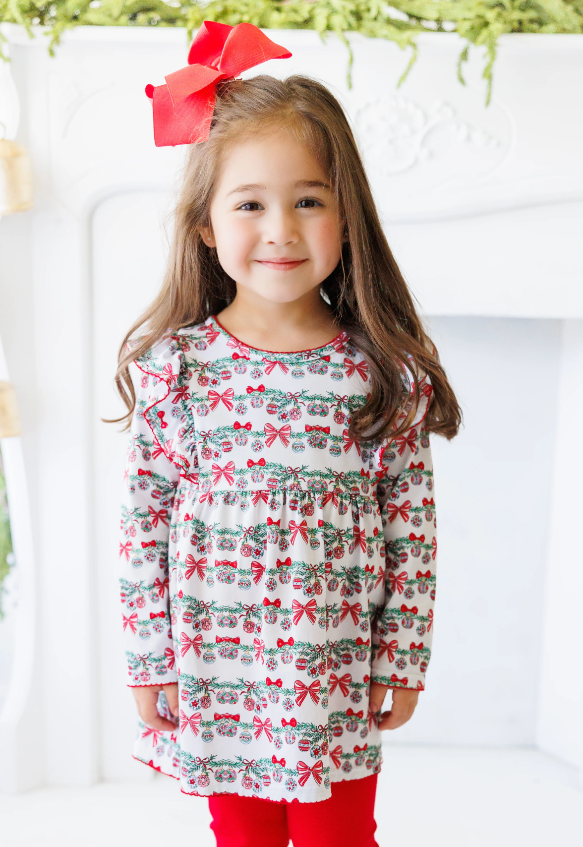 Bows & Baubles Christmas Flutter Pants Set