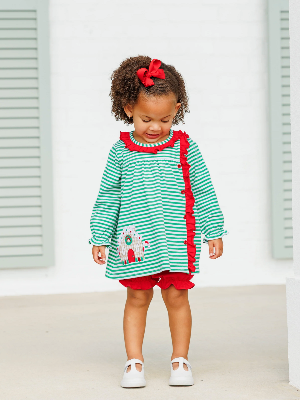 Christmas Cottage Ruffle Bloomer Set
