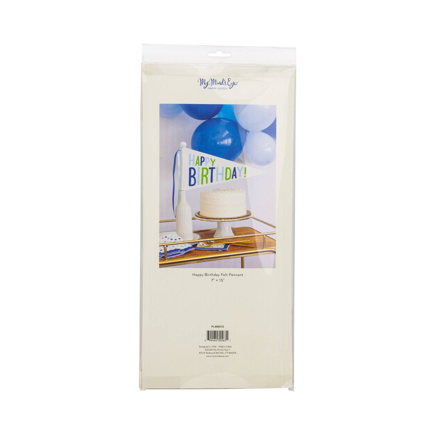 Blue Happy Birthday Felt Pennant Banner