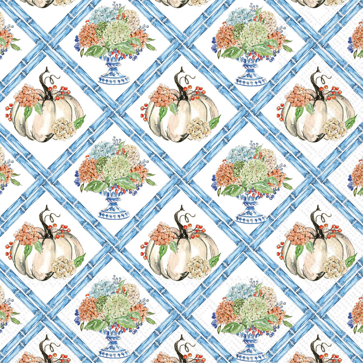 Fall Hydrangea Trellis Cocktail Napkins 20 ct Rosanne Beck