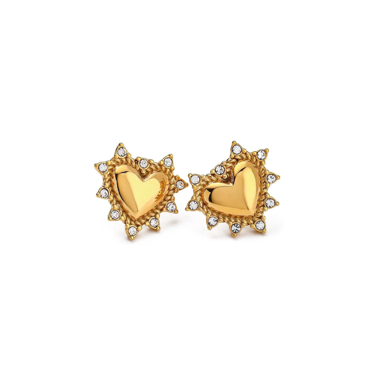 Stella Sunburst Heart Stud Earrings