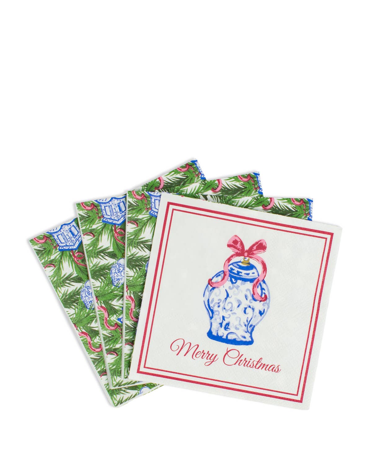 Chinoiserie Merry Christmas Cocktail Napkins - 5x5