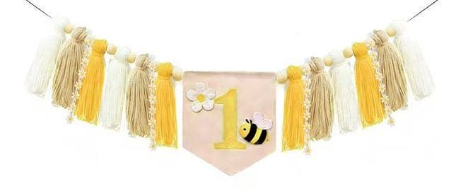 Bee 1st Birthday High Chair Banner
