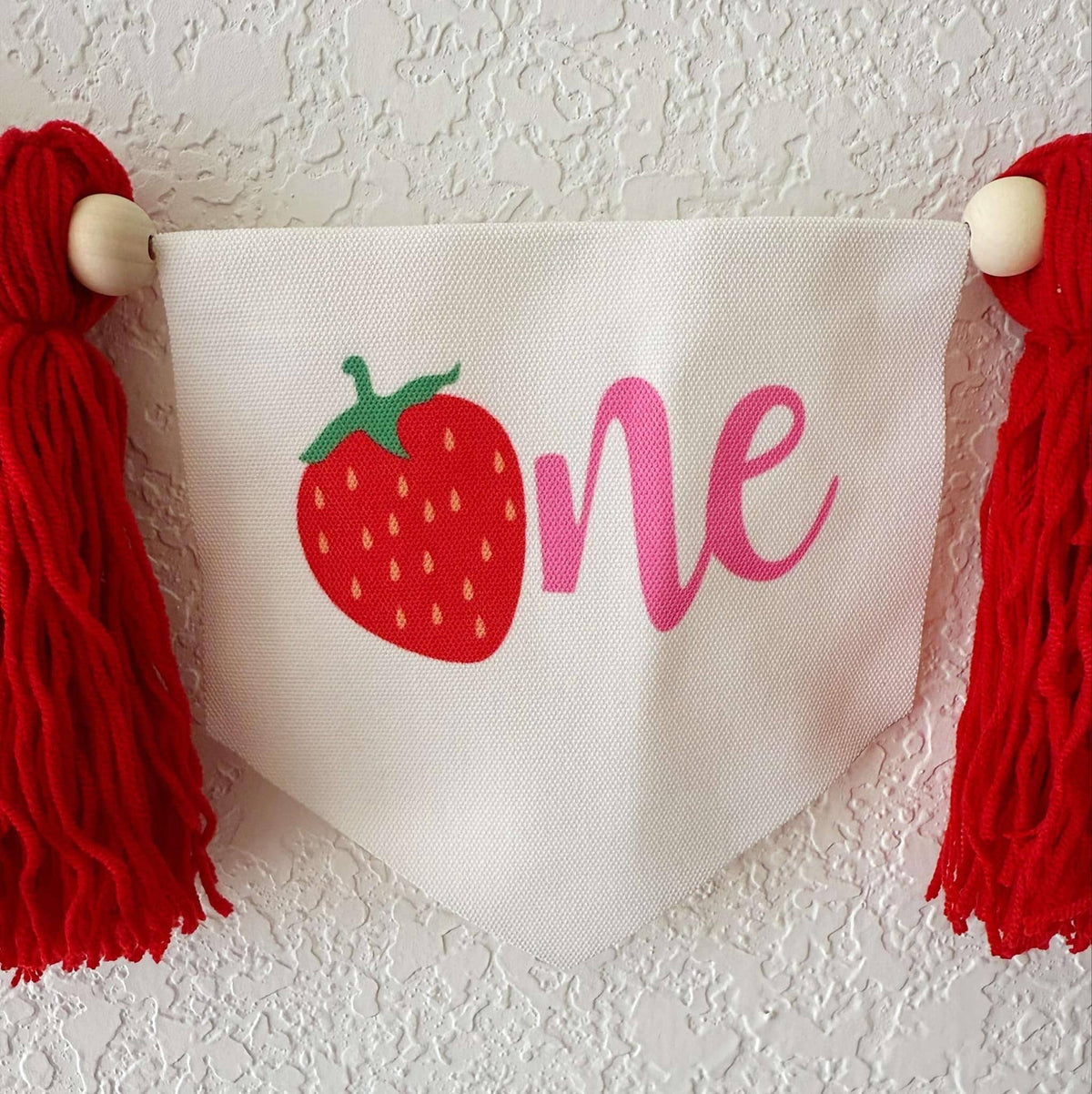 Strawberry High Chair 1st Birthday Banner
