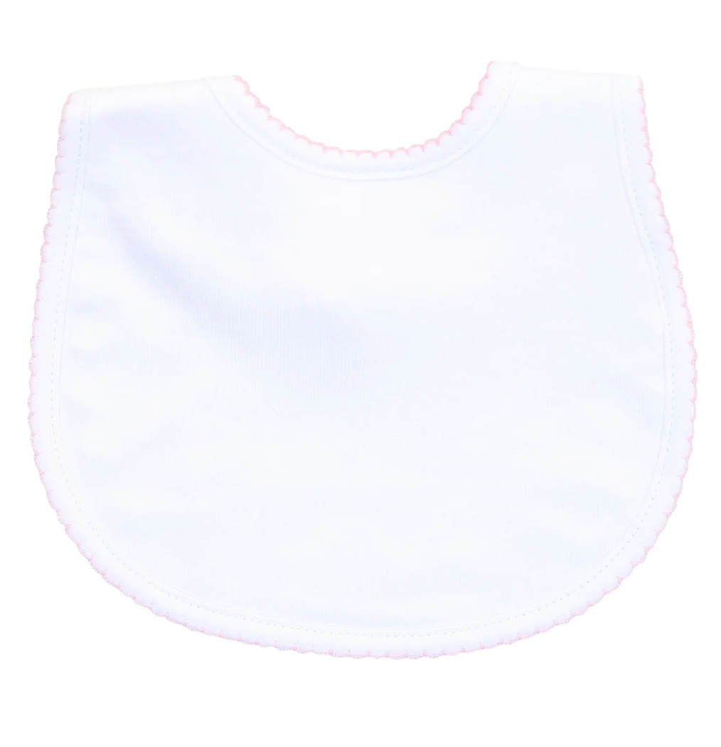 MB Essentials White Bib with Trim (Pink or Blue)
