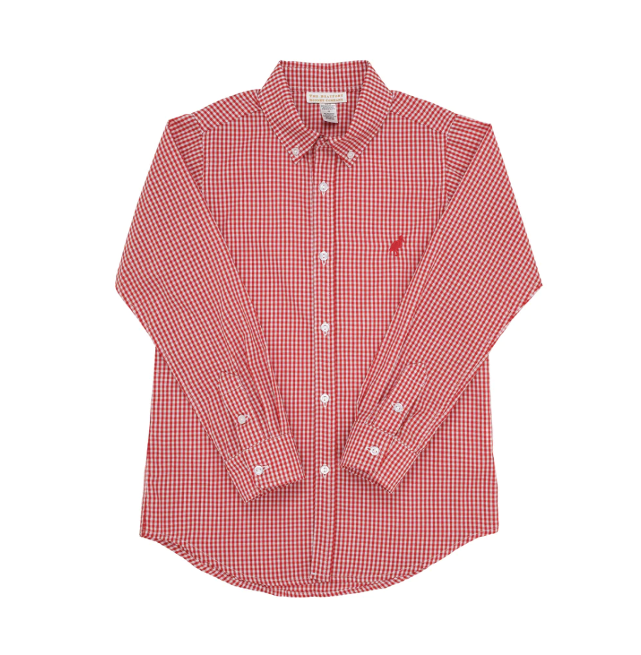 TBBC Dean's List Dress Shirt Richmond Red Mini Gingham/Red