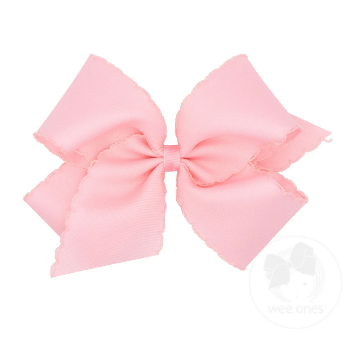 King Grosgrain Hair Bow with Matching Moonstitch Edge Wee Ones