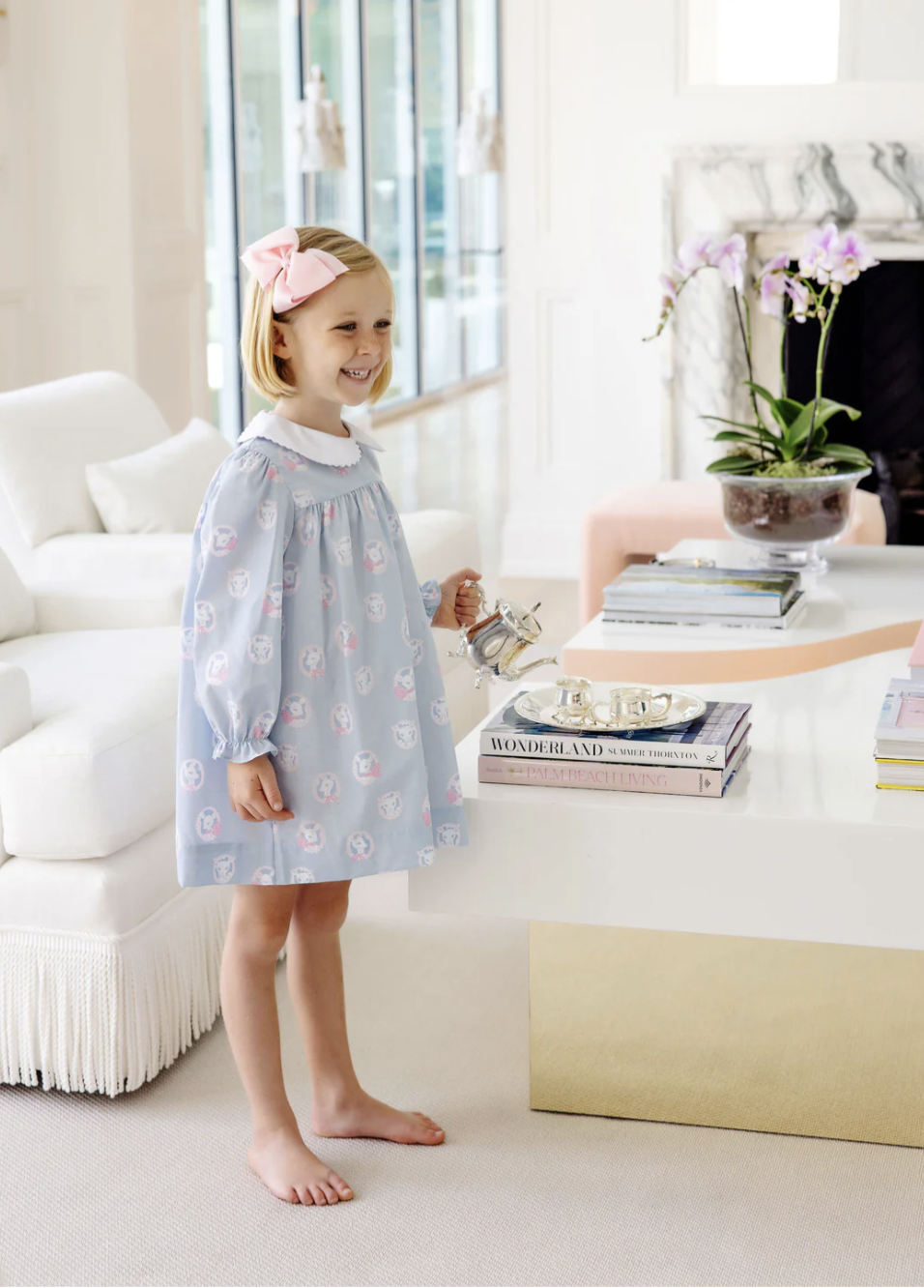 TBBC Long Sleeve Maerin Fitz Frock Dear Friends with Worth Avenue White
