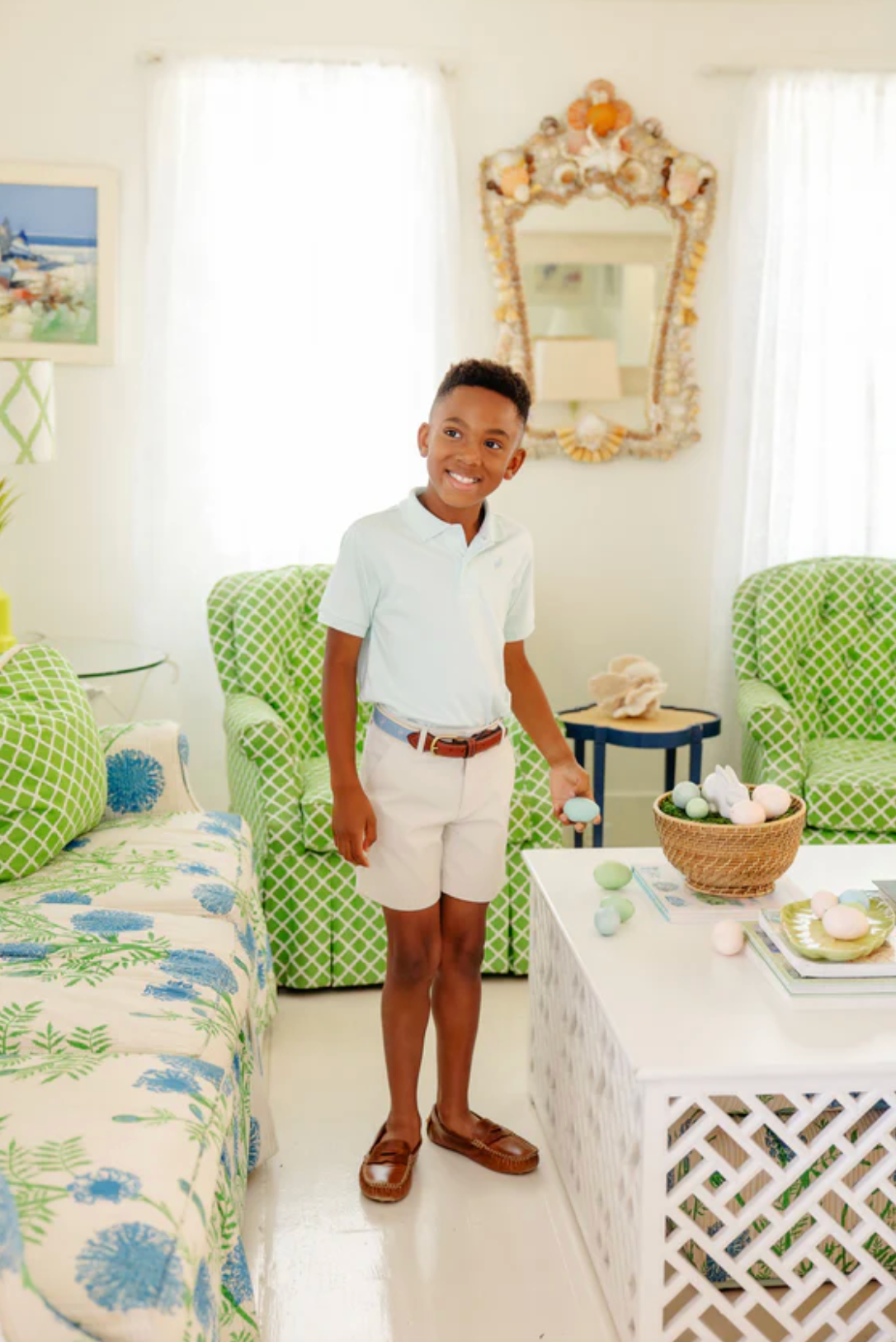 TBBC Sea Island Seafoam Prim & Proper Polo SS