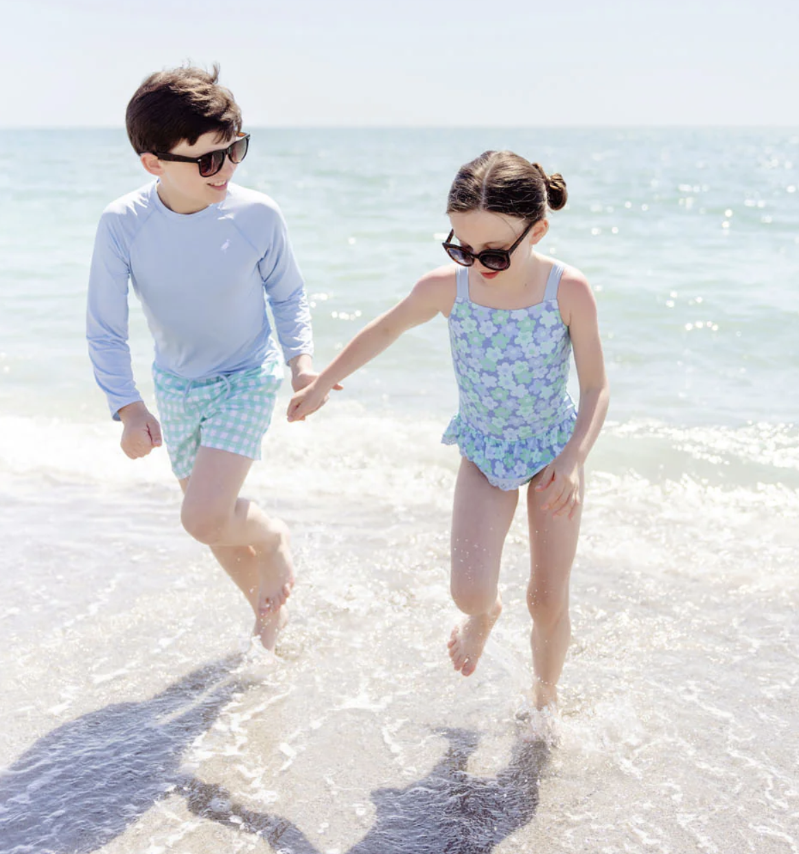 TBBC Walker's Wave Spotter Swim Shirt- UPF Beale St. Blue/ Worth Ave White