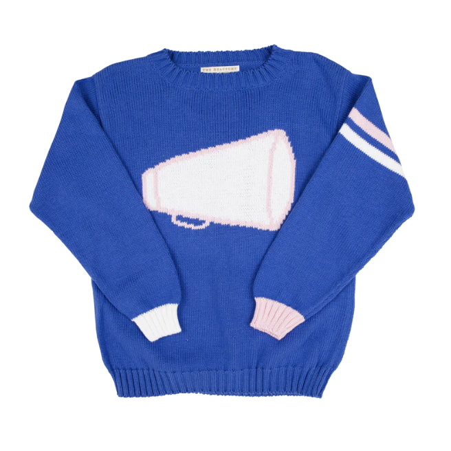TBBC Isabelle Intarsia Sweater Megaphone Barbadosblue