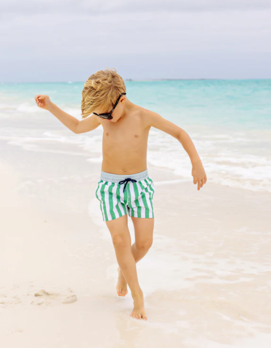 TBBC Turtle Bay Swim Trunks Kiawah Kelly Green Stripe BHB