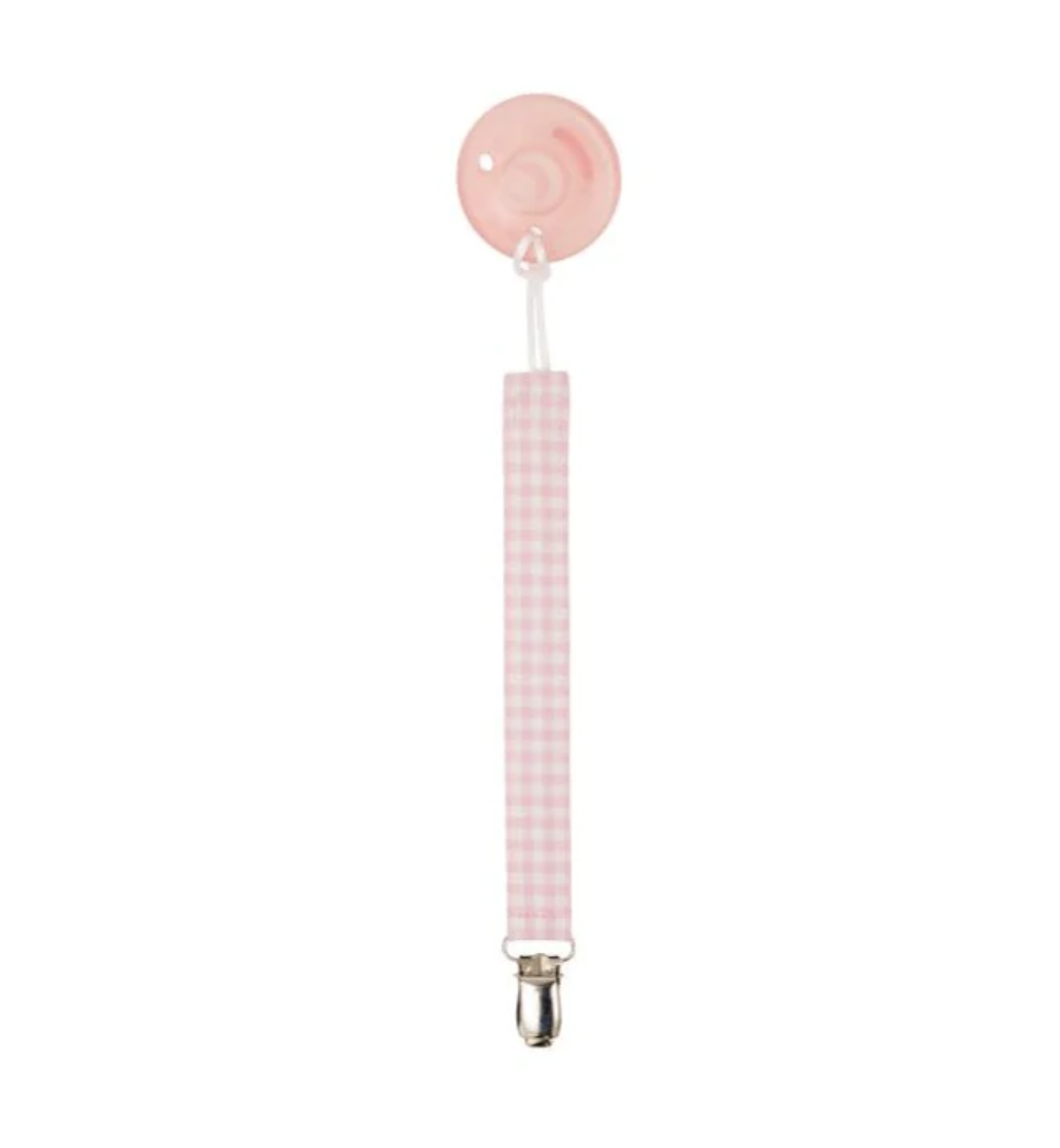TBBC Parker Paci Clip- Pink Greenbrier Gingham/PBP