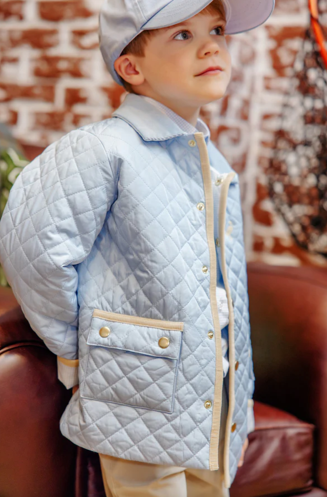 TBBC Caldwell Quilted Coat Barrington Blue / BB Mini Windowpane