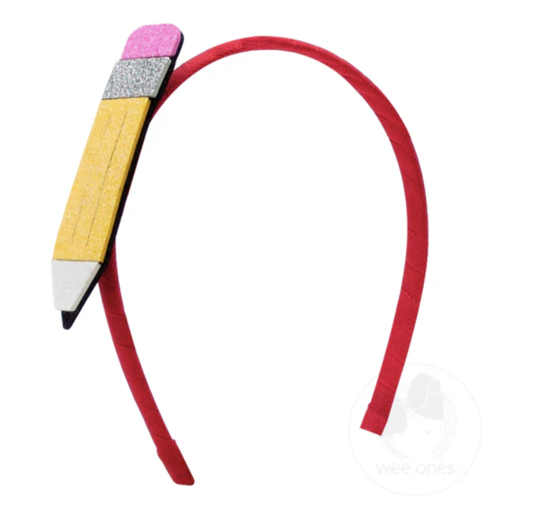 Extra Large Glitter Foam Pencil School-themed Headband- Wee Ones
