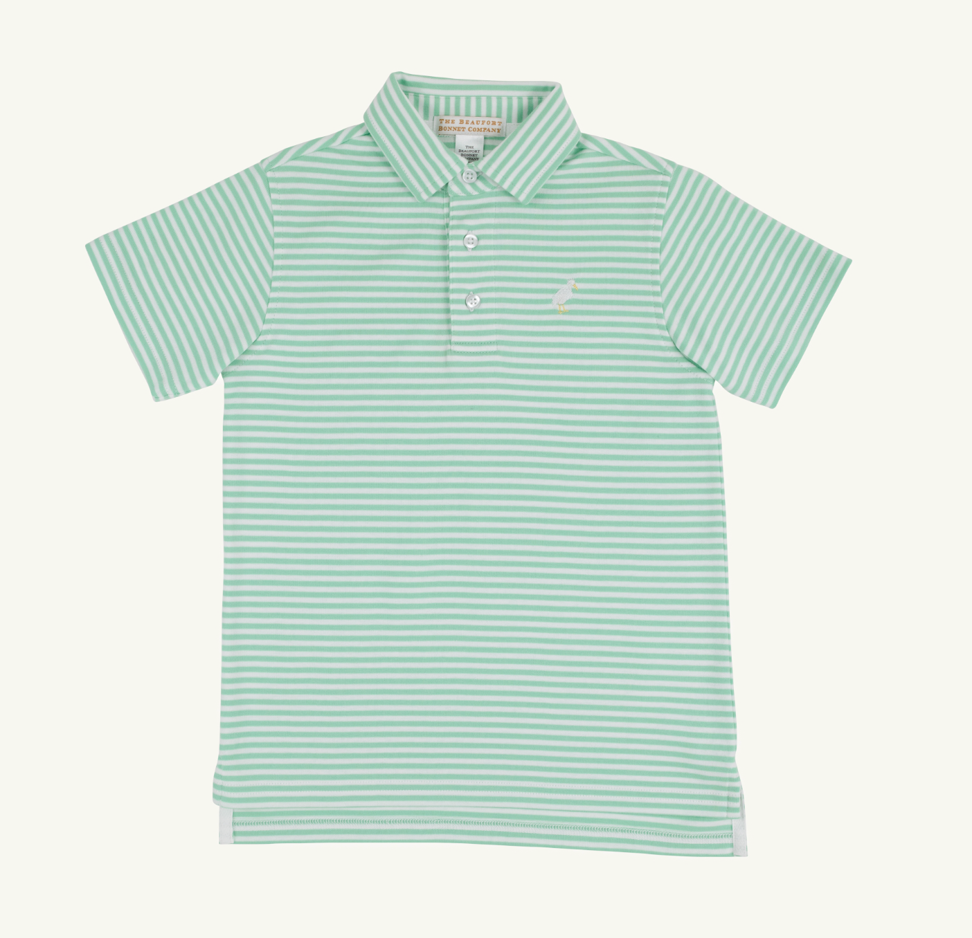 TBBC Grace Bay Green Stripe Prim & Proper Polo SS Multicolor Stork