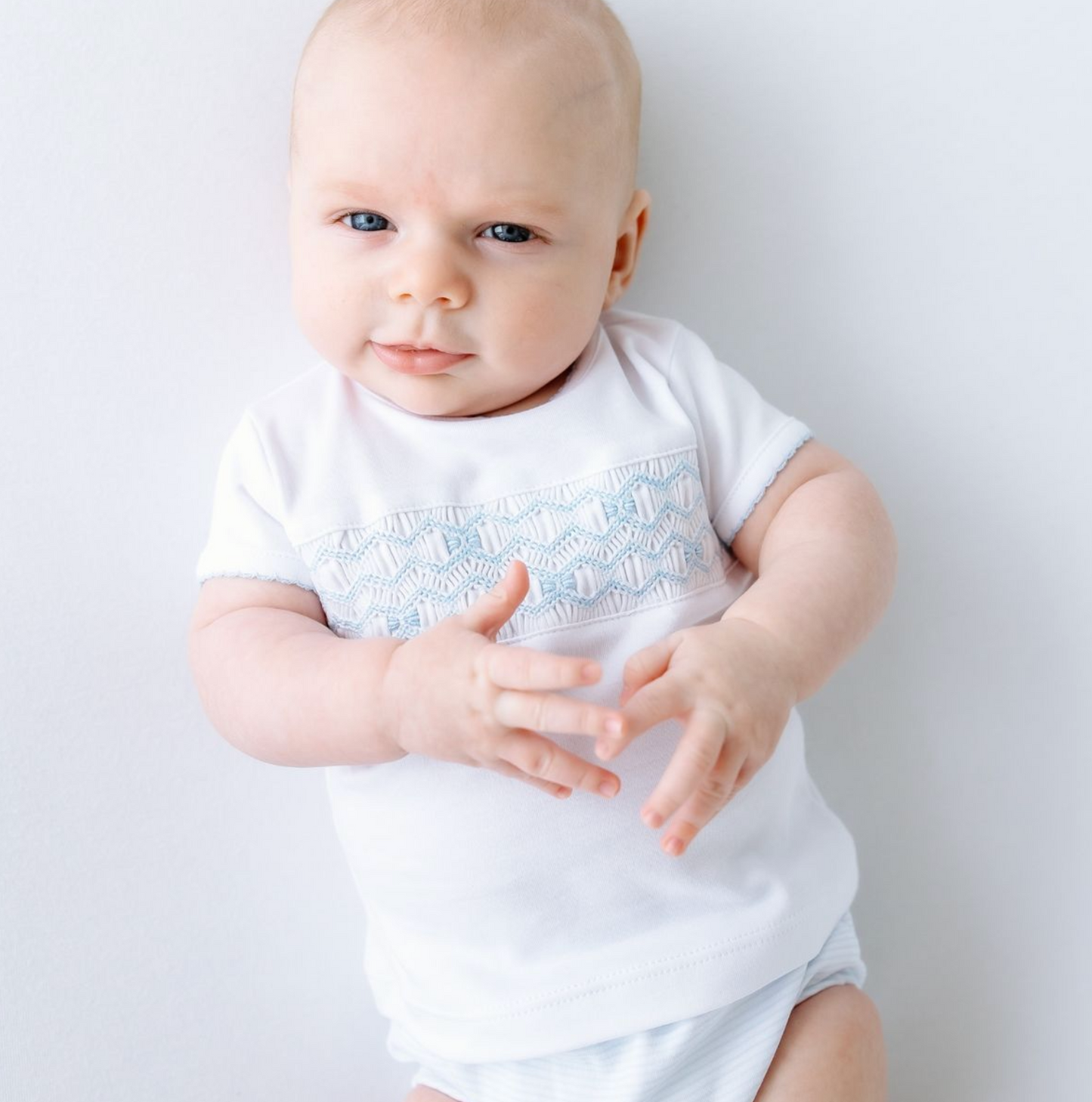 MB Jacob Smocked Diaper Cover Set Light Blue