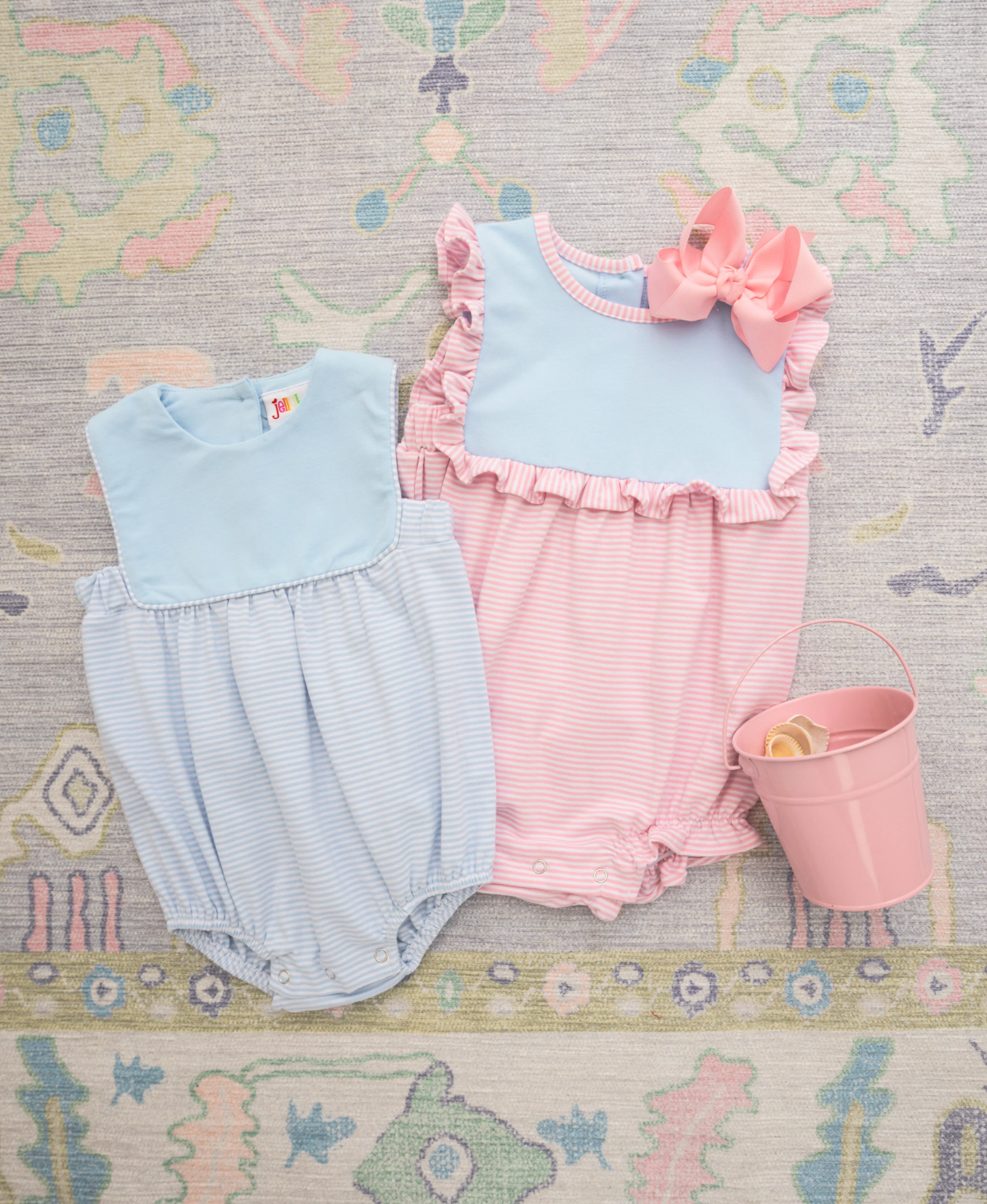 JB Ruby Bubble - Light Blue and Pink Stripe