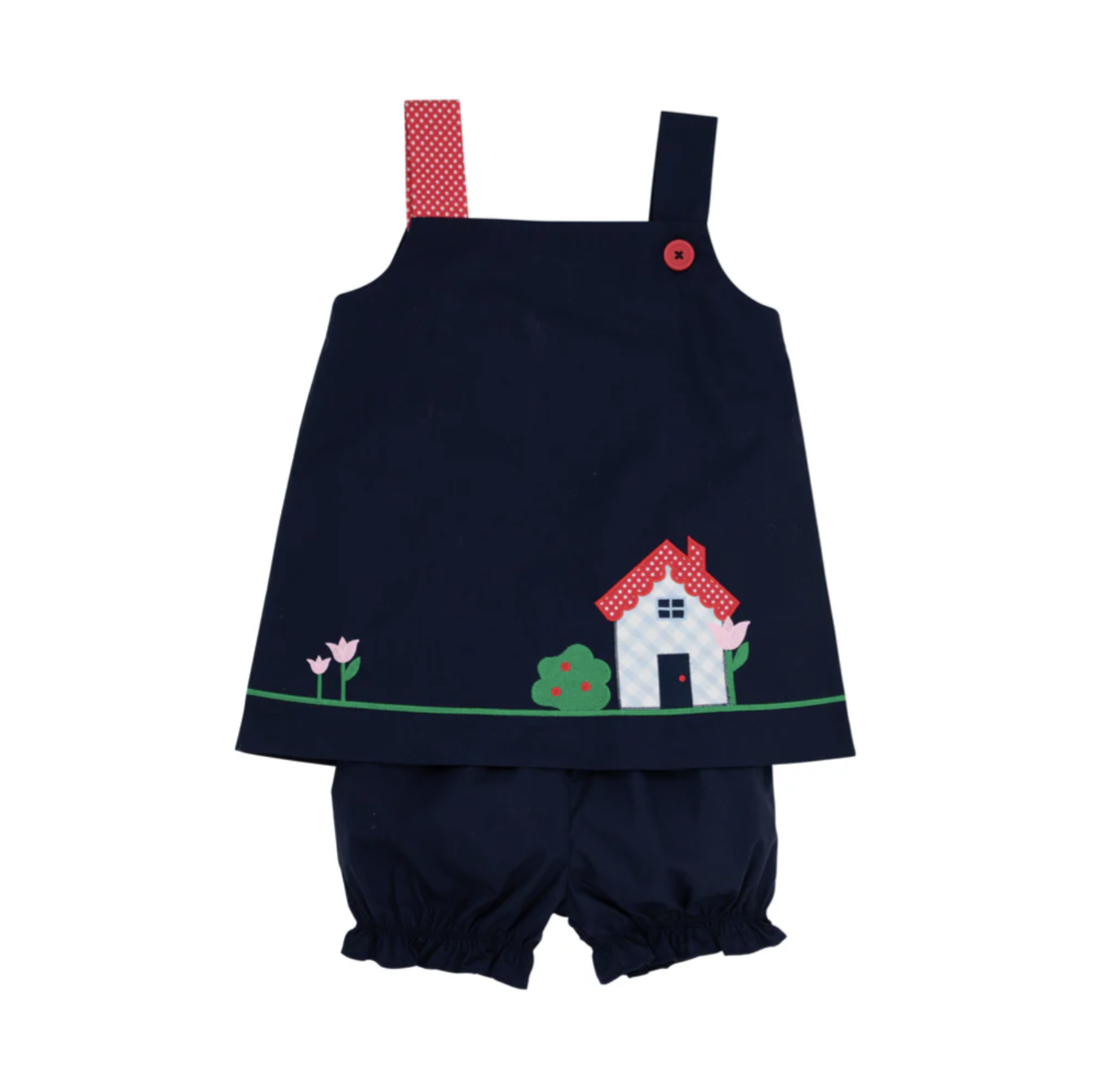 TBBC Jillian Jumper Set- House Nantucket Navy/ Richmond Red Microdot