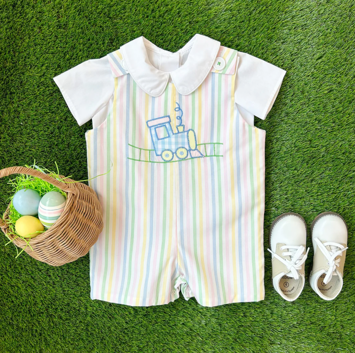TBBC Peter Pan Onesie/Shirt White Woven Short Sleeve