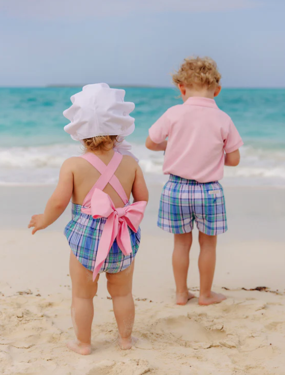 TBBC Sally Sunsuit Lauderdale Pier Plaid / Pier Party Pink Woven