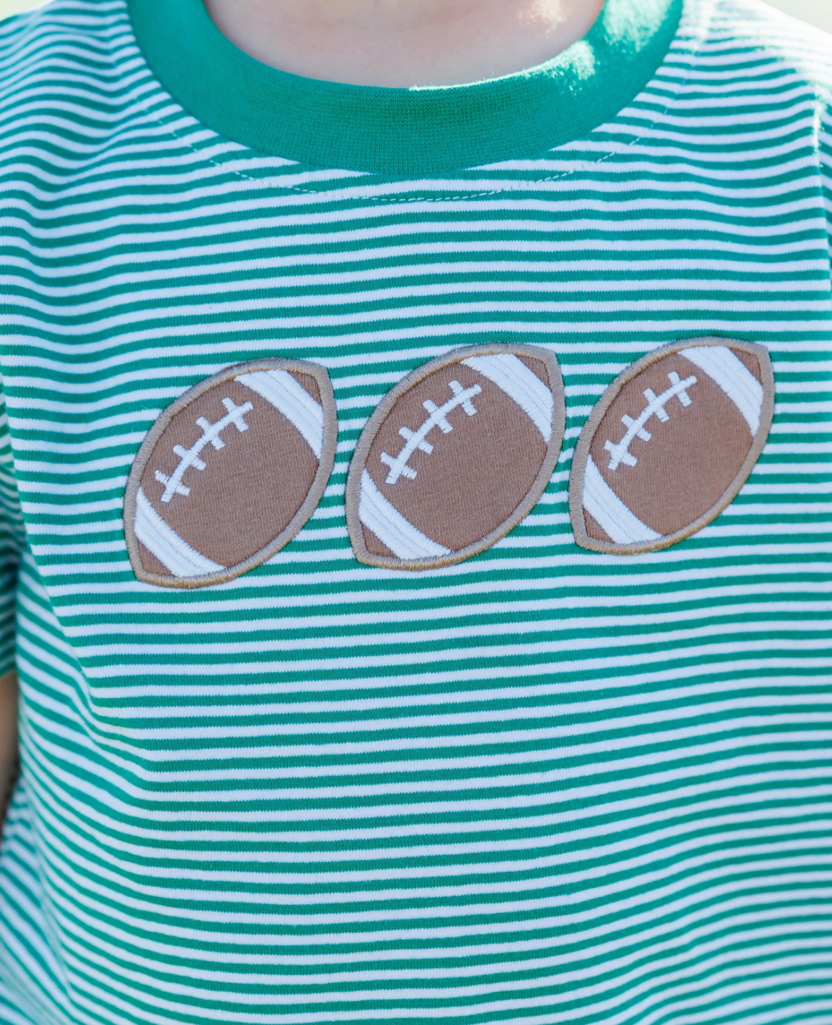 JB Football Trio Shirt - Green Stripe