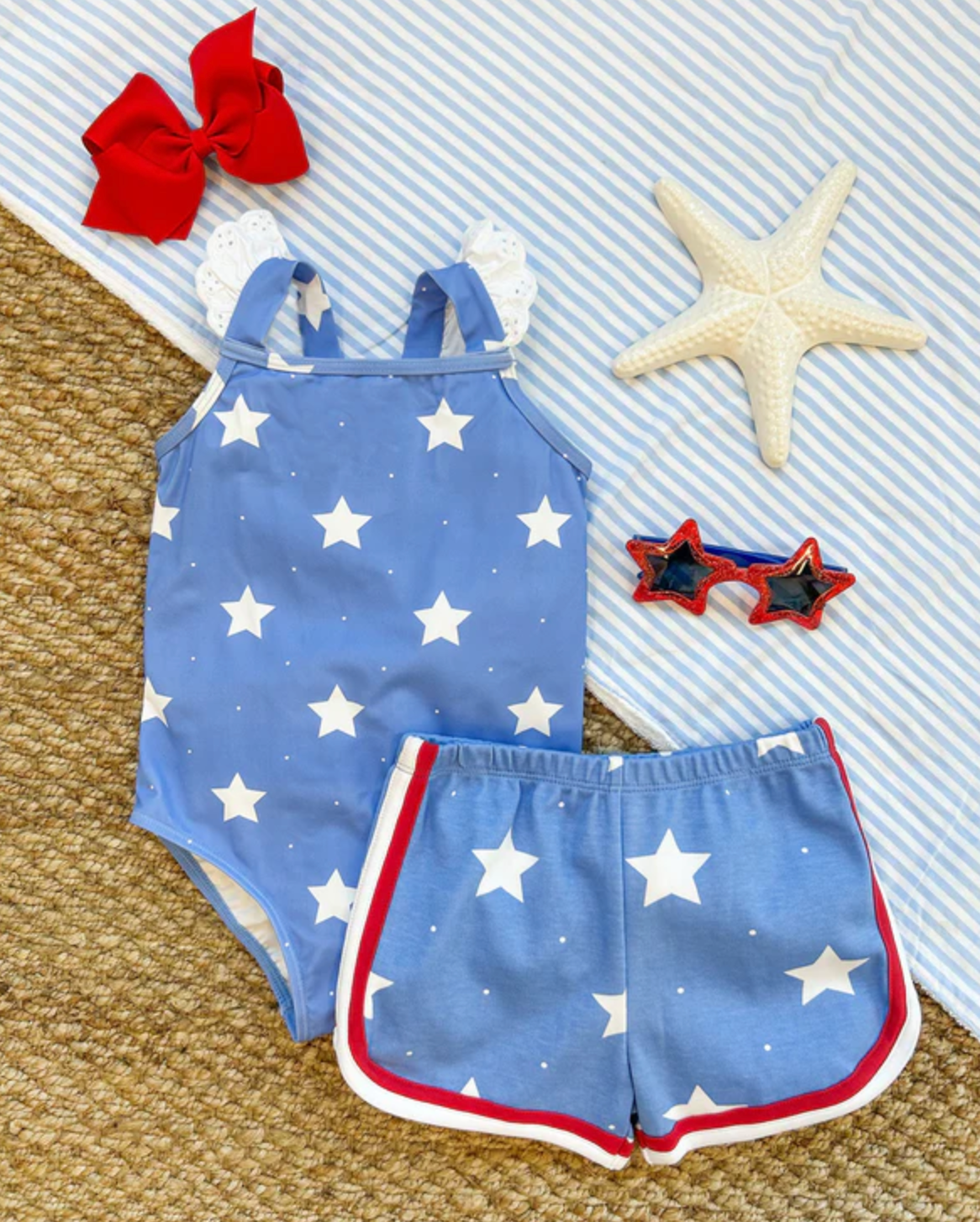 TBBC Cheryl Shorts North Sea Stars with Richmond Red