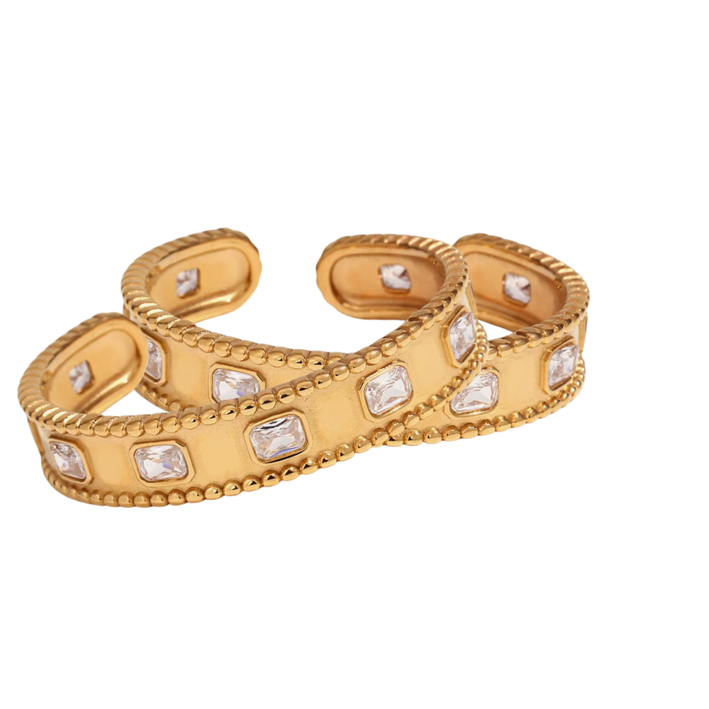 Kalie Cuff Gold Jewel Bracelet 18K Gold Non Tarnish