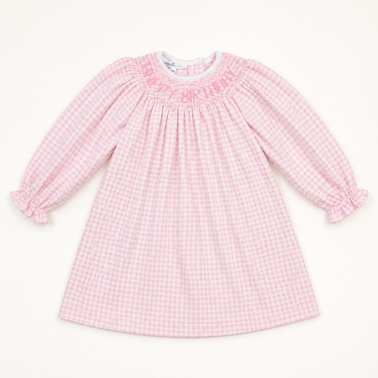Birthday Classics Bishop Long Sleeve Dress - Pink