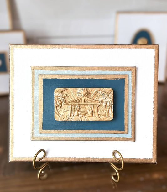 Nativity Intaglios - Gold, White, and Blue