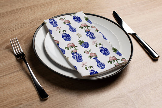 Chinoiserie Hydrangeas Printed Guest Towel (16ct)
