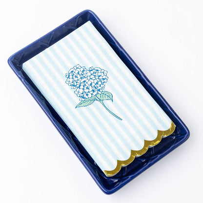Navy Textured Ceramic Guest Towel Tray