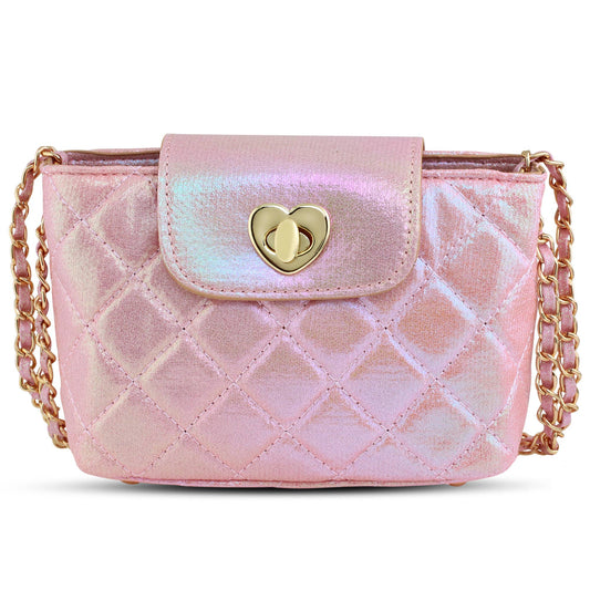 Paige: Pink Metallic Purse