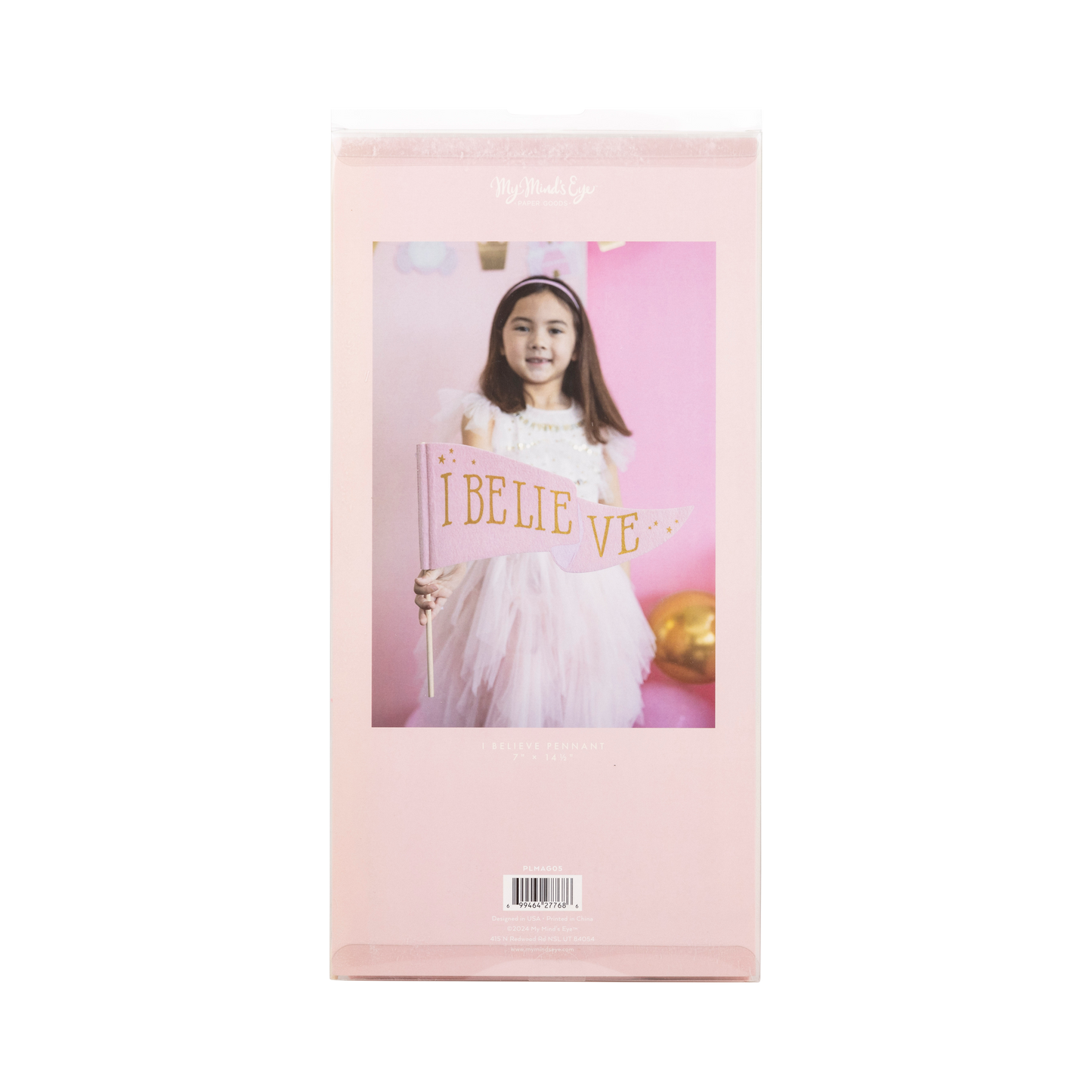 Pink Unicorn I Believe Felt Pennant Banner