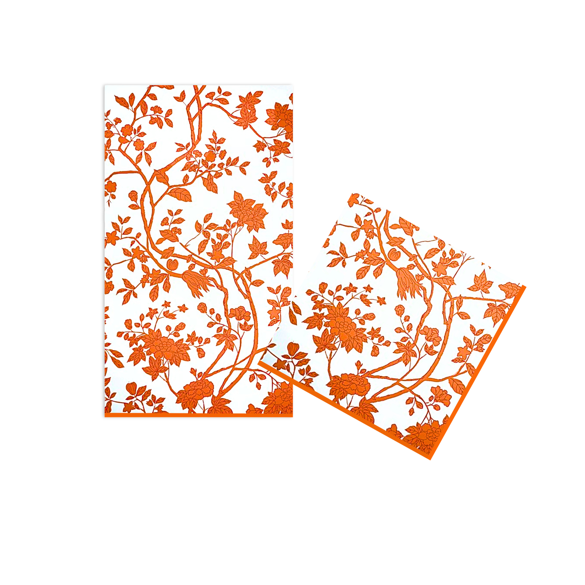 Orange Chinoiserie Cocktail Napkins (25ct)