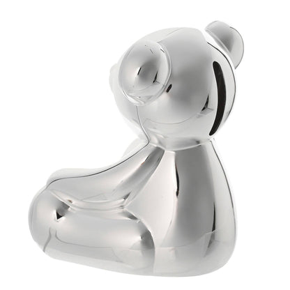 Bambino Silver Plated Teddy Bear Money Box