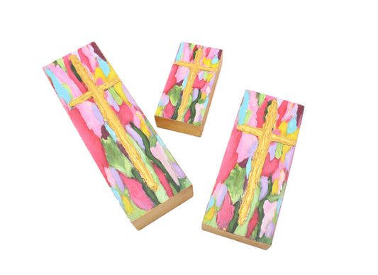 Painted Cross Decorative Blocks