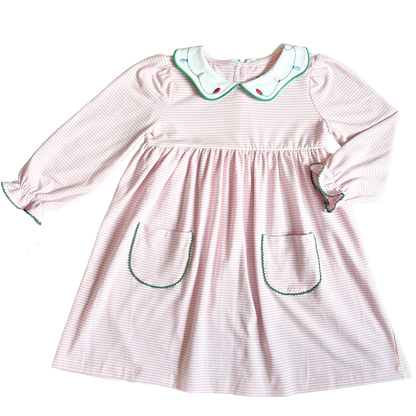 Shine Bright Embroidere Collar Holiday Dress