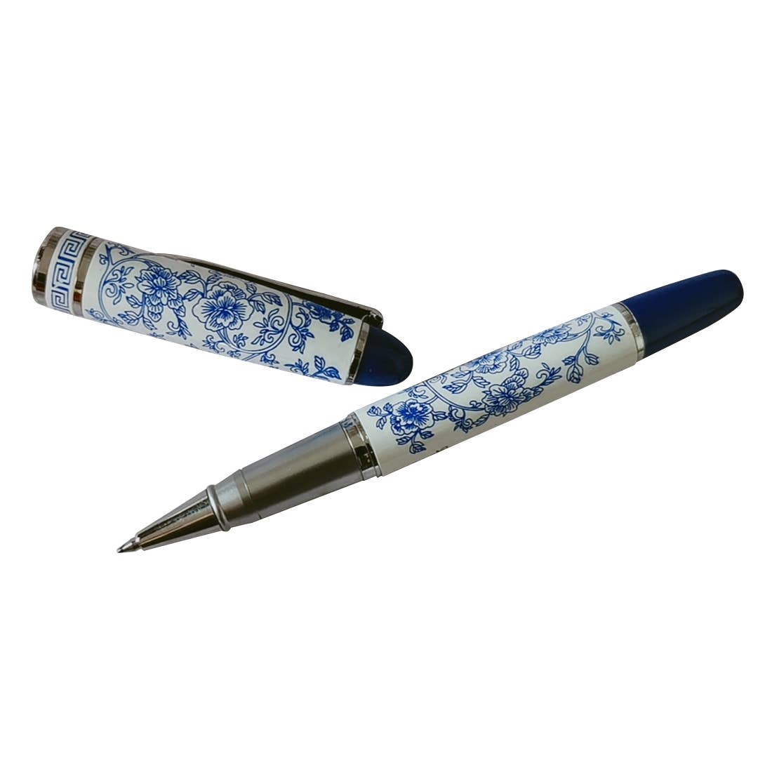 Blue & White Floral Ceramic Pen