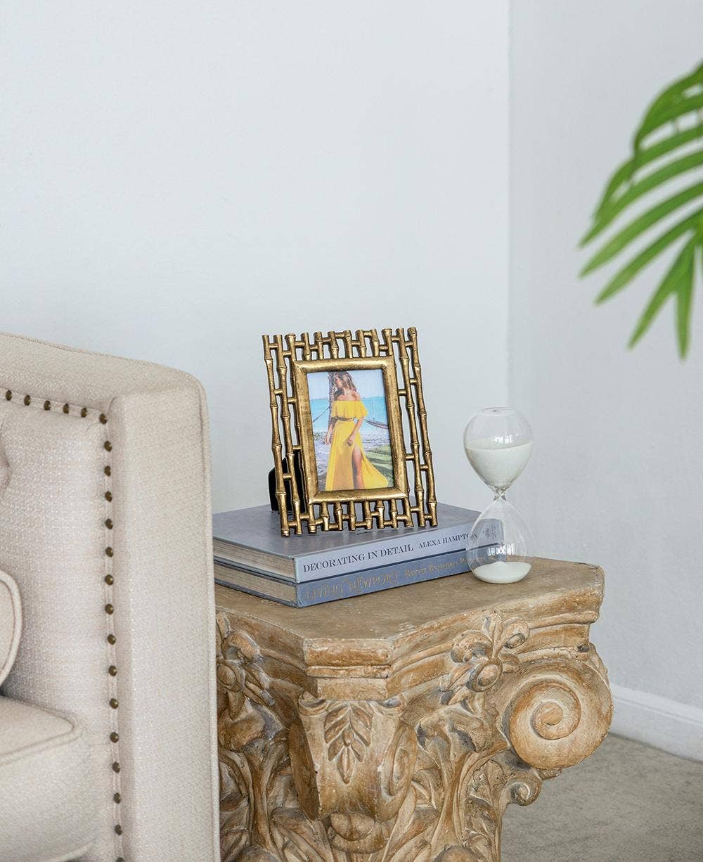 Gold Bamboo Photo Frame, 4x6" Opening