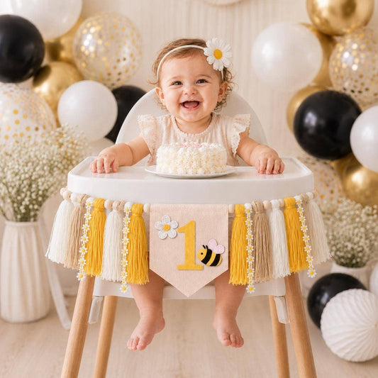 Bee 1st Birthday High Chair Banner