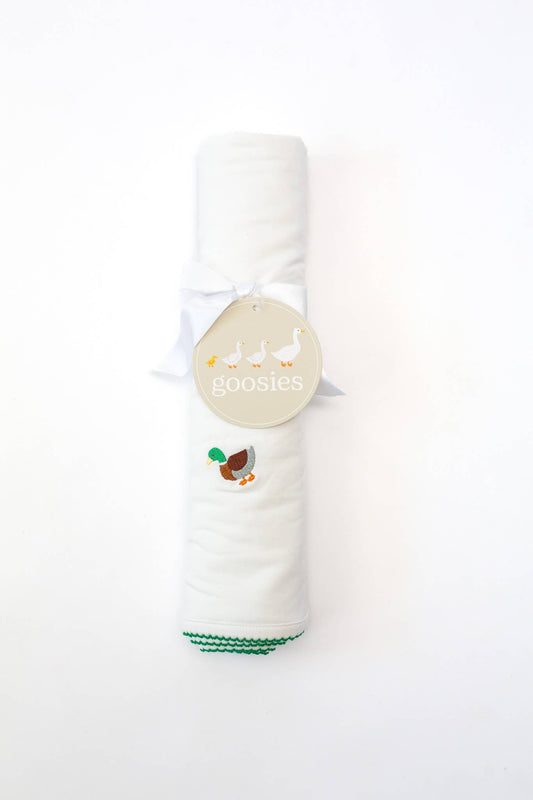 Pip Embroidered Blanket - Mallard Duck